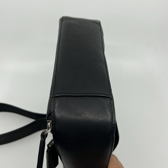 Vintage Y2K Fossil Black Leather Shoulder Handbag - Picture 10 of 16